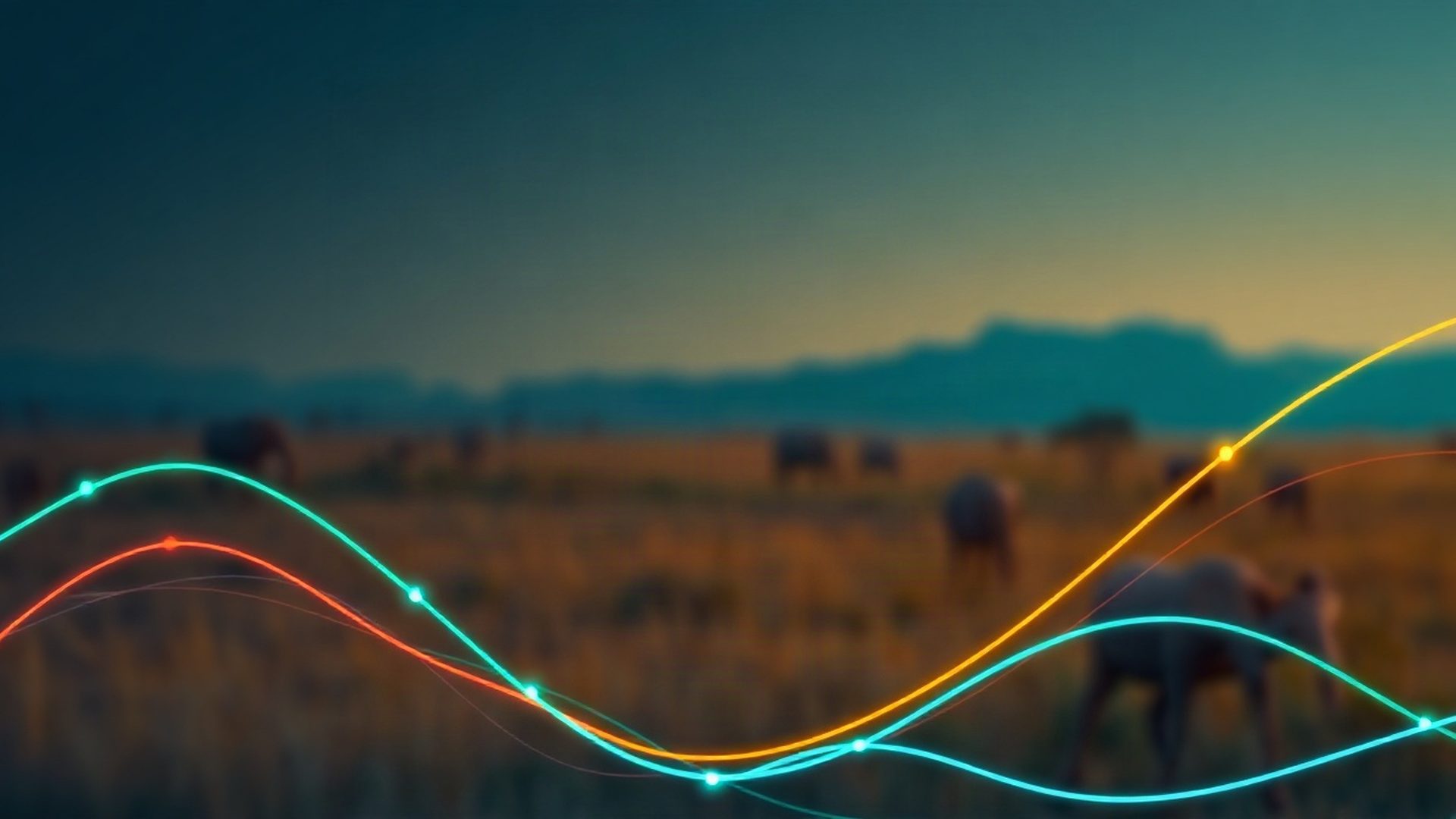 Editorial banner in indigo and teal with faint chart lines over an equatorial horizon